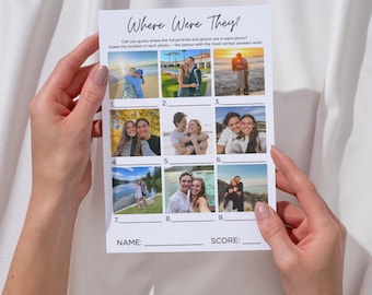 Where Were They Game Bridal Shower Game | Couples Shower Game | Engagement Party Games | Wedding Shower Activities | Hen Party Game