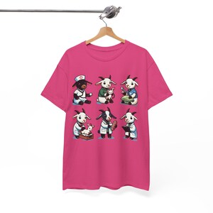 T-shirt en coton épais unisexe drôle, amis des chèvres, chemise décontractée pour amoureux des animaux, cadeau unique pour les agriculteurs, t-shirt d'anniversaire, parfait pour les amoureux des animaux