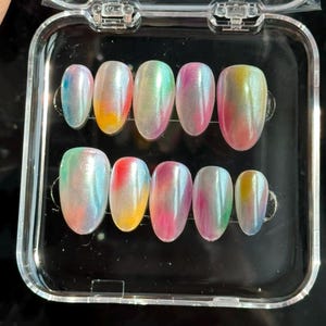 Y2K Press On Nails: Colorful Summer Nail Art, Handmade False Nails