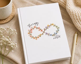 Therapy Notes Journal | Floral Infinity Notebook | OT SLP ABA Therapist Gift | Special Education Teacher Notebook | Hardcover Journal