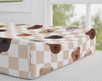 Changing Pad Cover, Teddy Bear Nursery Theme, Cute Diaper Station, Baby Shower Gift, Gender Neutral, Baby Room Decor, Teddy Bear