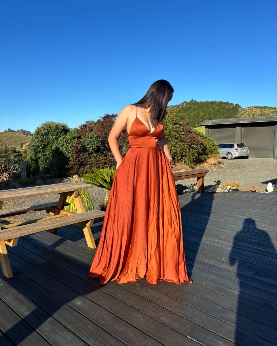 Cut Waist Boned Mini Ball Gown Prom Dress - Orange