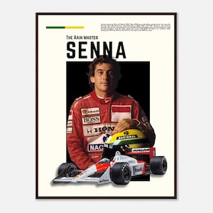 Ayrton Senna F1 Poster: Vintage Formula 1 Racing Print