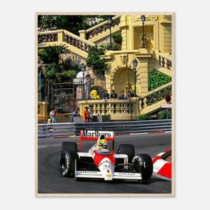 Ayrton Senna Poster, Vintage F1 Poster, Formula 1 Print, Formula 1 Poster, Ayrton Senna, Monaco, Formula 1 Gift, F1 Poster, F1 Wall Art