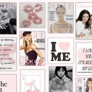 77pc coquette poster picture collage dreamy coquette aesthetic wall art collection for bedroom digital download coquette dorm decor