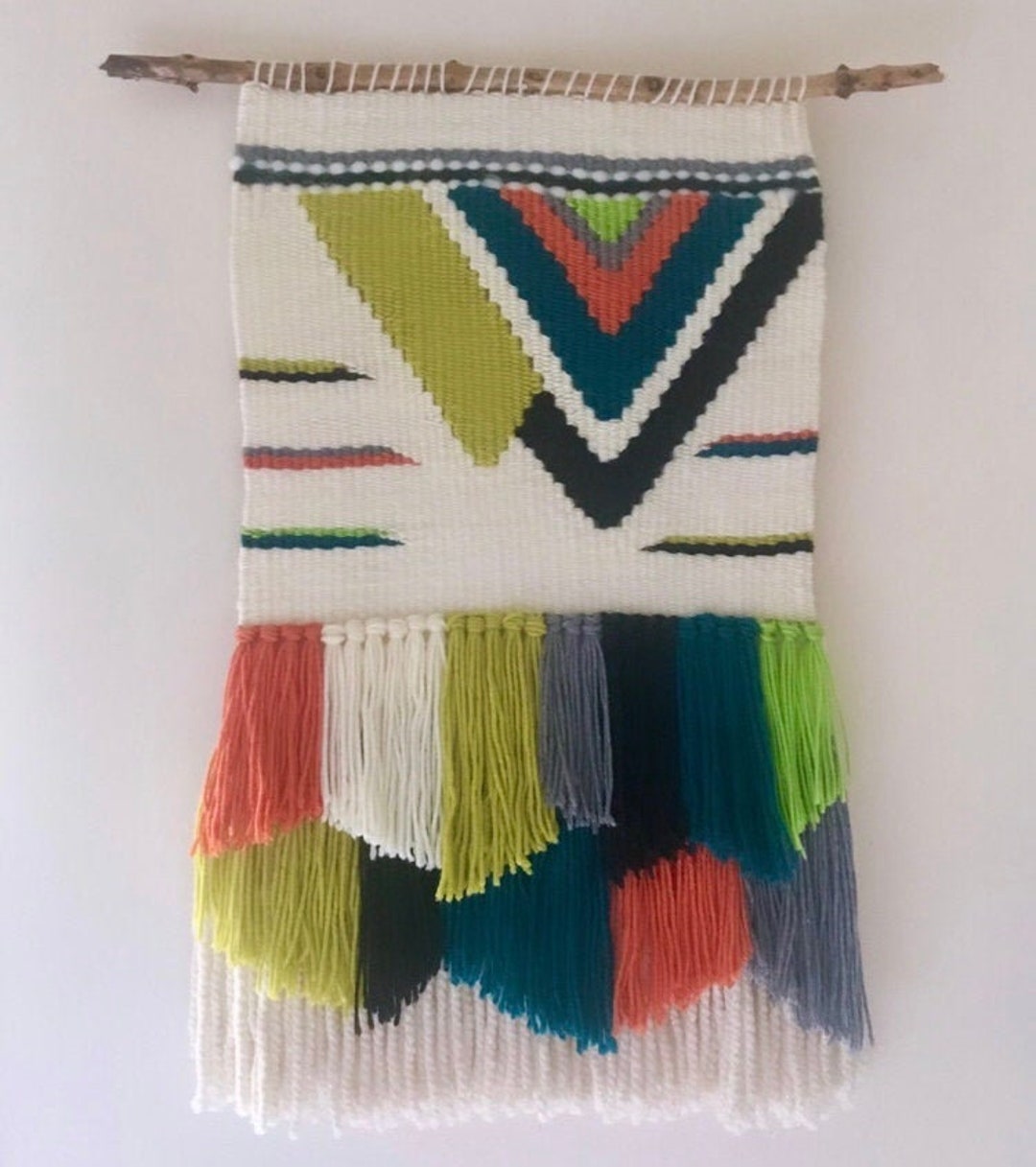 Geometric Large Woven Wall Hanging - Etsy