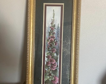 Glynda Turley Art, Golden Framed Beautiful Floral Art Print, 28.5”x12.5”-Vintage Charm