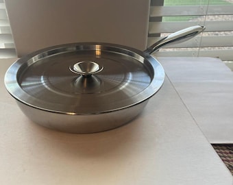Wärter polierte Edelstahl 10-Zoll-Tiefwand-Bratpfanne mit Deckel