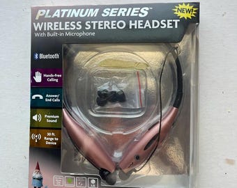 Wireless Stereo Headset, Travelocity Platinum Series, Rose Gold, with Built-In Microphone