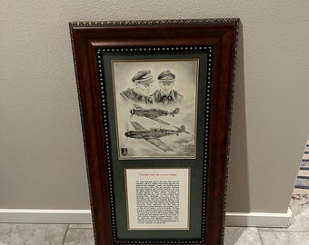 Professionally Framed Aviation Collectible Art "The 300 Club" by Lunni Ortega