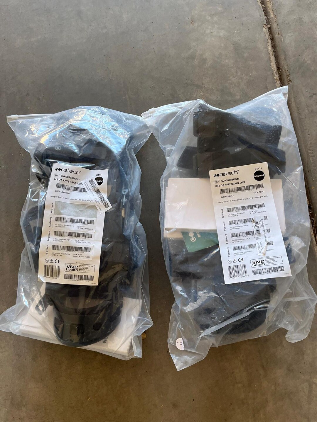 Brand New Coretech Vive Orthopedic Pair Knee Brace Kit (medium, Left ...