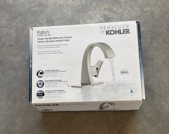 New KOHLER Katun single-hole 1-handle Bathroom Silver Faucet, in the original package.