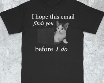 Rolig kattmeme-tröja - hjärnröta, ironisk rolig meme-t-shirt, dumma roliga t-shirts, present till kattälskare, förbannad katt-tröja, populär meme-tröja