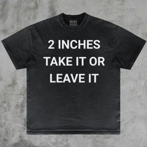 2 Inches Take It or Leave It Shirt, Gag Gift Tee, Sarcastic Humor Shirt, Bold Statement, Ironic Joke Shirt, Funny Offensive Shirt, Meme Tee