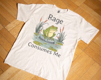 Rage Consumes Me Shirt, Frog Pond TShirt, Meme Frog Shirt, Vintage Style Unisex T-Shirt, Nature Lover Gift, Funny Frog Retro Shirt