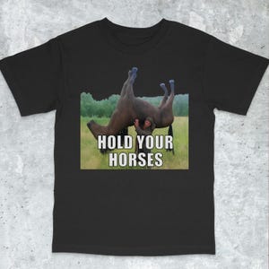 Hold Your Horses Funny Shirt - Funny meme shirt, Funny meme shirt, Ironic shirt, stupid shirt, viral funny shirts, bootleger, Internet humor