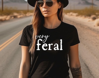 Casual grafisch T-shirt, uniseks T-shirt voor dagelijks gebruik, cadeaus voor vrienden, zomermode, festivaloutfit, statementshirt, Go Feral.