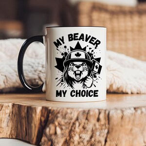 Mugs. Celestial Harmony Two-Tone  (11 and 15oz) Mugs. Sip in Serenity With Our 'My Beaver My Choice' Mug. Spiritual Gift. Tea or Cocao Mug.
