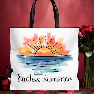 Endless Summer Tote Bag, Beach Bag, Eco-Friendly Tote, Summer Vibes Bag, Gift for Her, Traveler&#39;s Tote, Vacation Essentials