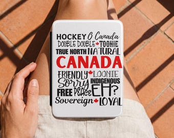 Custodia per Kindle con stampa tipografica del Canada. Accessorio da viaggio. Cover protettiva per e-reader. Regalo ideale per gli amanti di Kindle. Taglia unica.