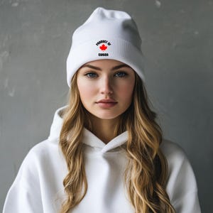 Classic Cuffed Beanie with Canada Embroidery, Cozy Knit Hat for Winter, Canada Day, Gifts, Casual Wear, Fashion Accessories