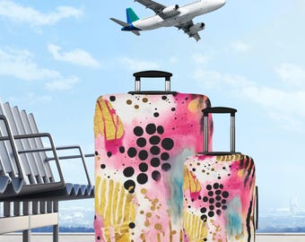 Abstract Watercolor Luggage Cover. Travel Protector. Available in 3 Sizes. Travel Accessory. Vacation Gift.