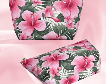 Tropische Blumen Zubehör Tasche, Schminktasche, Reise-Organizer, Geschenk für sie, Sommer Vibes, süße Aufbewahrung, Zubehör Tasche, Schmuck Tasche.