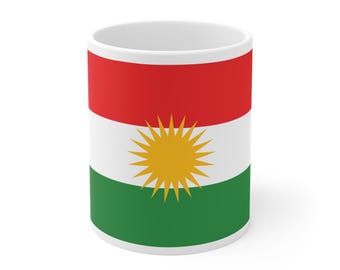 Gift Kurdistan Country Flag Mug Coffee and Tea Cup White Ceramic Mug for him for her for boss for friend for men women (11, 15oz/330, 440ml)