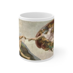 Gift Michelangelo Mug Coffee and Tea Cup White Ceramic Mug for him for her for boss for friend for men for women (11, 15oz/330, 440ml)