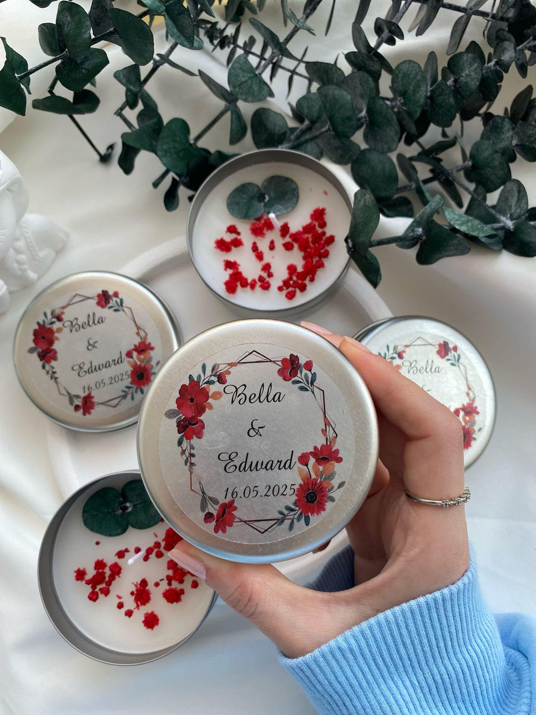 Personalized Tin Candle Wedding Favors, Metal Cande, Wedding Favors for ...