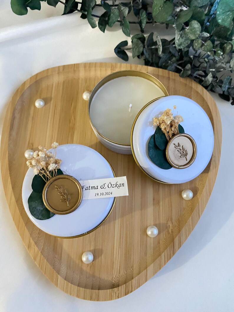 Bulk Wedding Favor, Candle in Metal Box Personalized Mini Candle Favors ...