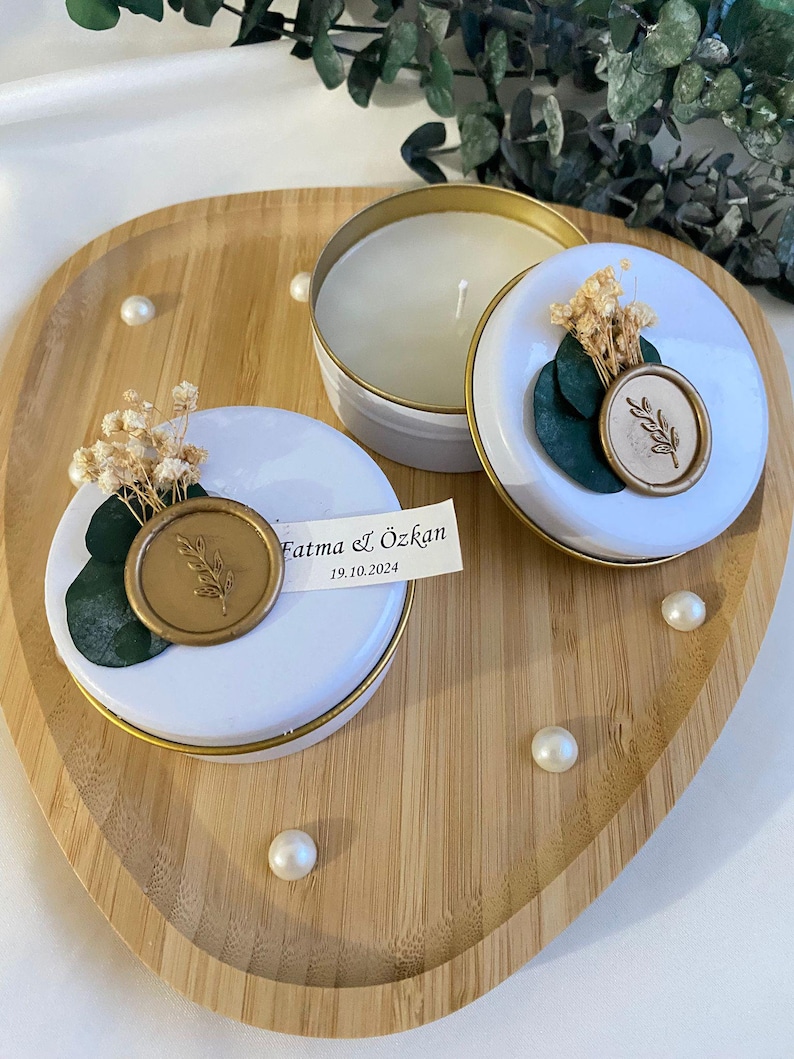Bulk Wedding Favor, Candle in Metal Box Personalized Mini Candle Favors ...