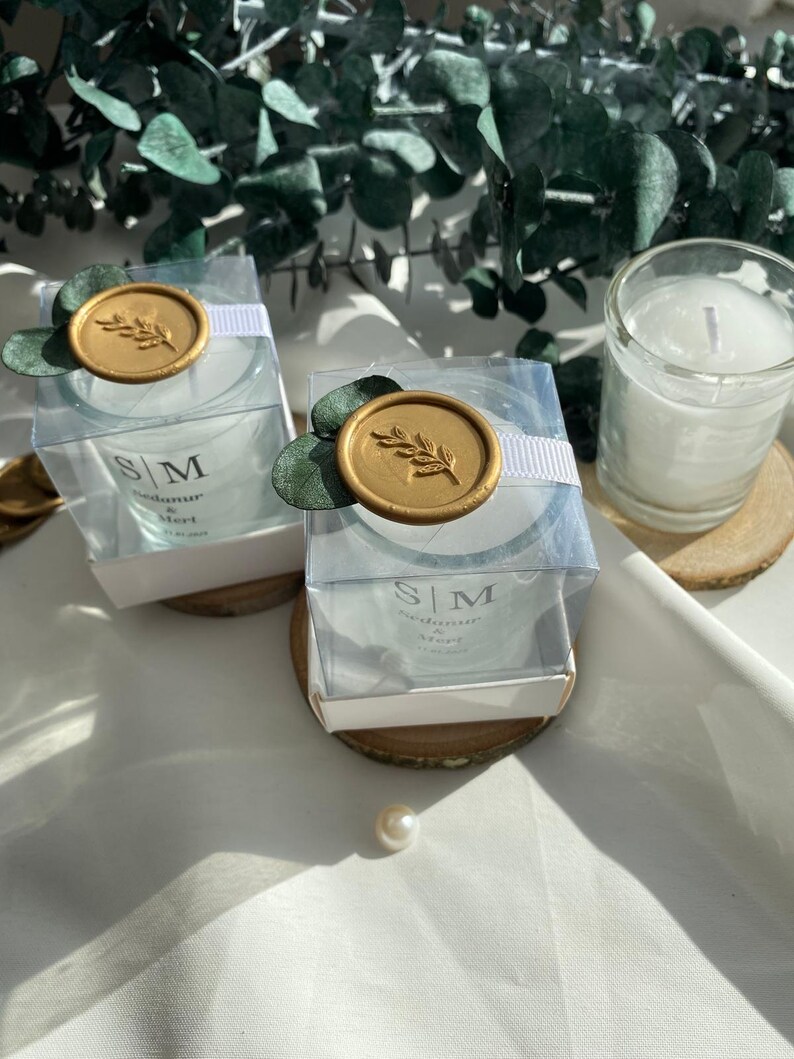 Personalized Elegant Candle Wedding Favor | Custom Luxury Candle Gift ...