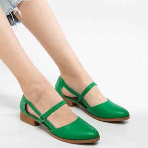 T-Strap Green Mary Jane Shoes for Women | Retro-Inspired Comfortable Heels, Vintage Flats & Elegant Designs