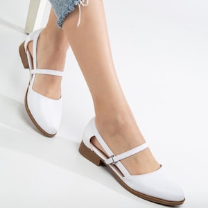 Handmade White Bridal Mary Jane Shoes: Comfortable Wedding Flats