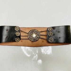 ARGENTINA Vintage Gaucho Rastra 800 Sterling Silver Leather Western Belt 151g