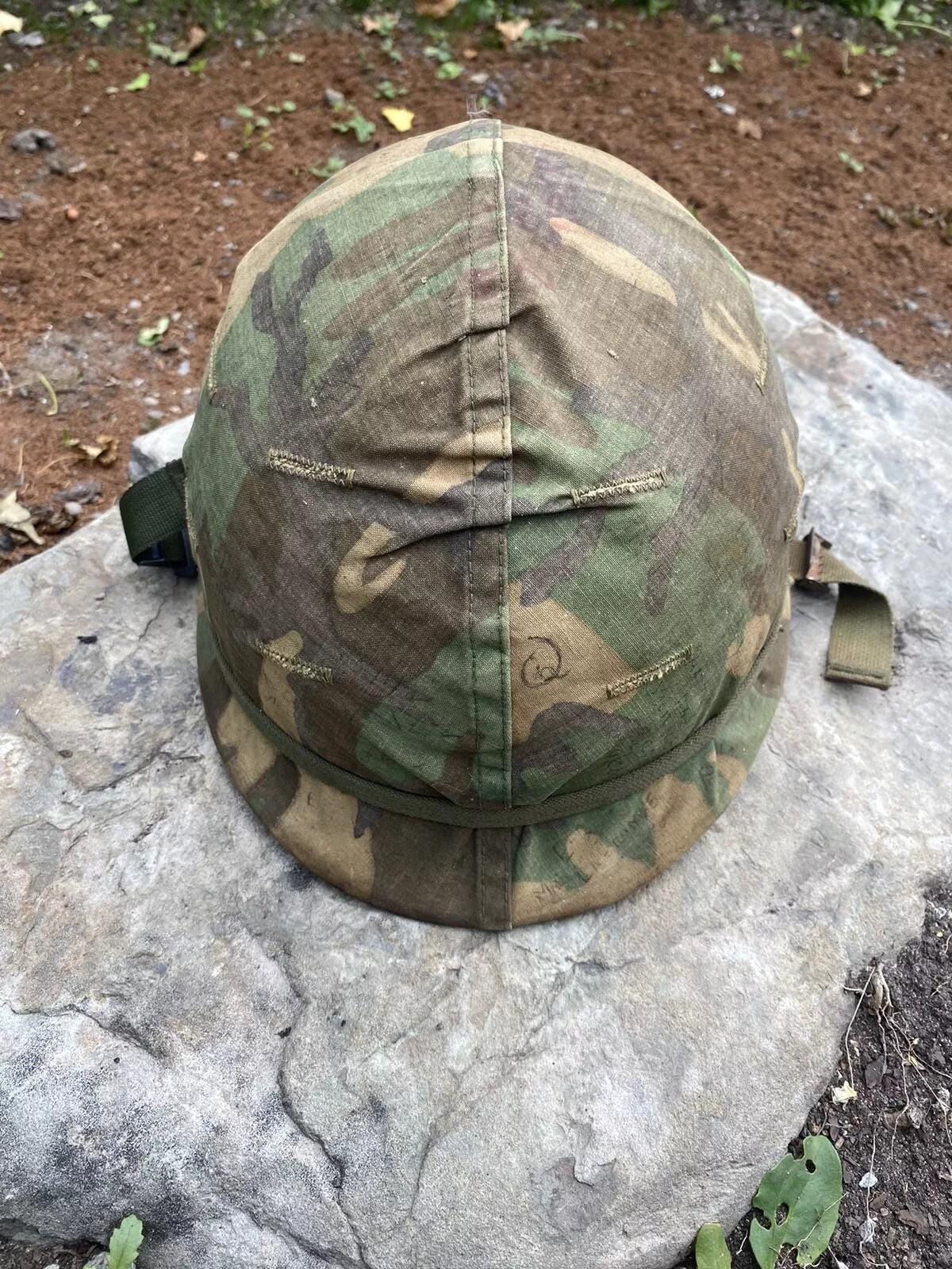 米軍 M1 ヘルメット シェル ビンテージ WW2 米軍・M-1ヘルメット(スチール製シェル/リプロライナー