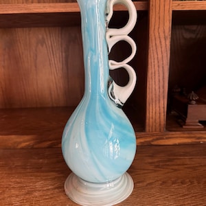 vintage Empoli cased blue and white glass
