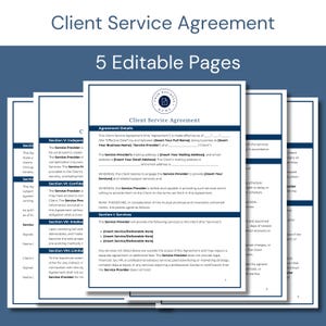 Contratto di servizio clienti, Contratto di onboarding per freelance Canva, Modulo per piccole imprese, PDF