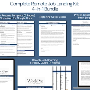 Kit para la búsqueda de empleo remoto, plantilla de currículum para ATS, carta de presentación, estrategia de búsqueda de empleo, correo electrónico de presentación, descarga instantánea, Google Docs