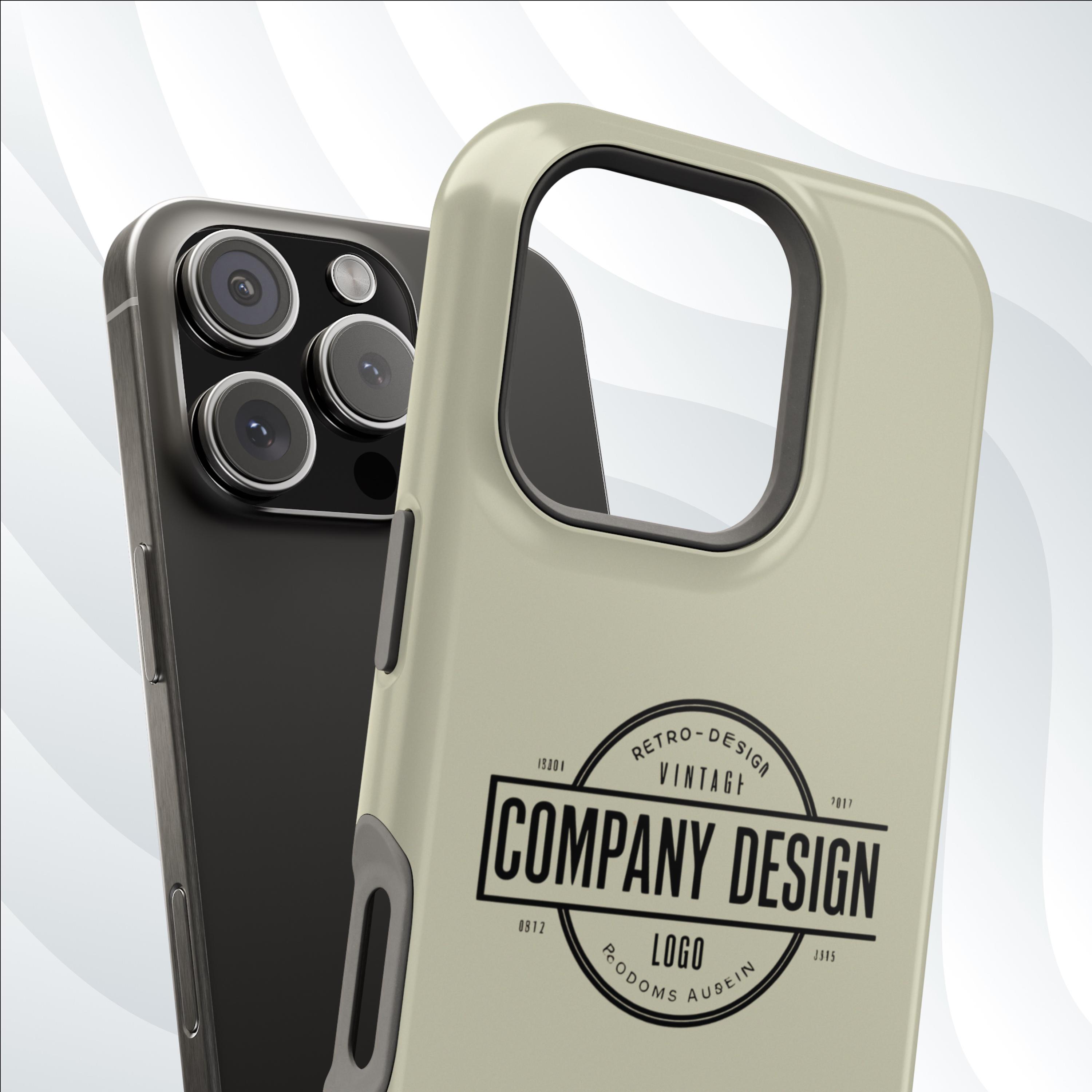 Apple iPhone 13, 14, 15, 16 Magnetic Phone Case Custom Company Logo Design Polycarbonate Dual Layer Shockproof Wireless Charging Case