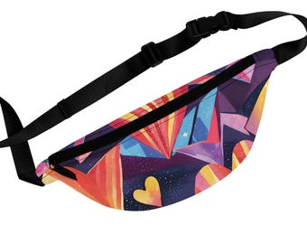 Fanny Pack Retro Heart Design Durable Multiple Compartments Stylish Bag