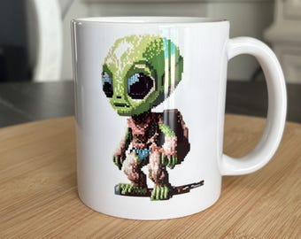 I Come in Peace Ceramic Mug, Great Gift for Coffee & Tea Lovers, Cute Space Alien Birthday Present for Him Her, Unique Cup Gifts Novelty Mug