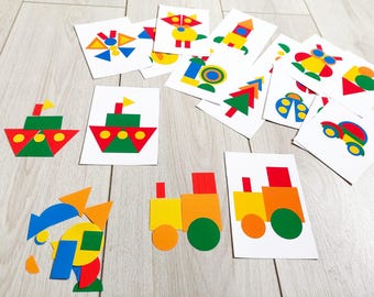 Shape Puzzle Game for Kids, Geometric Shapes Activity (Printable PDF)