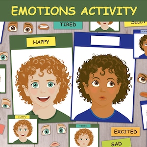 Actividad sobre las emociones de los niños, tabla de sentimientos imprimible, hojas de trabajo para preescolar, juegos de aprendizaje socioemocional, página de libro tranquilo para niños pequeños