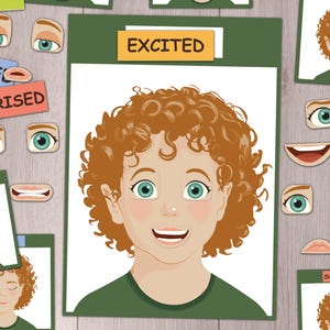 Boy Emotions Activity, Printable Feelings Chart Preschool Pre-k ...