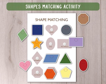 Shapes Matching Activity, Montessori Learning Printable (PDF)