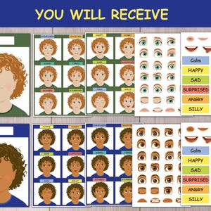 Boy Emotions Activity, Printable Feelings Chart Preschool Pre-k ...