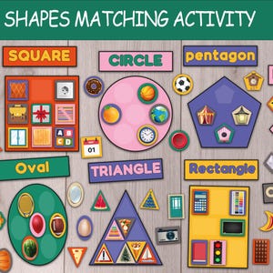 Shape Sorting Activity Printable, Montessori Toddler Game (PDF)