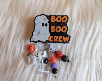 Halloween Ghost Badge Reel, Boo Boo Crew Badge Reel,  Nurse Badge, Teacher Badge